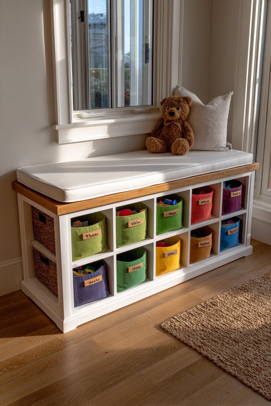 Personalized Cubby Storage Bench