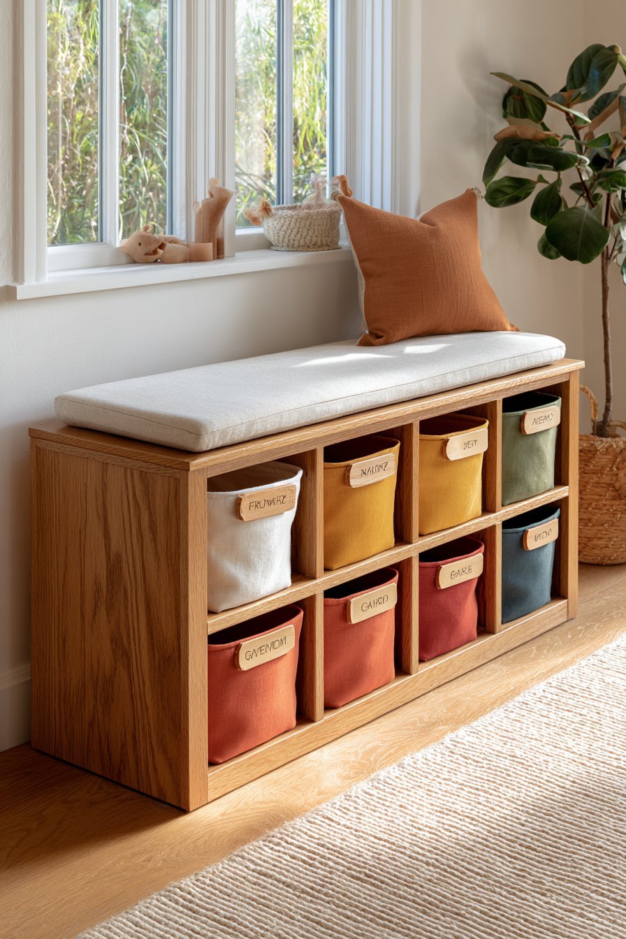Personalized Cubby Storage Bench