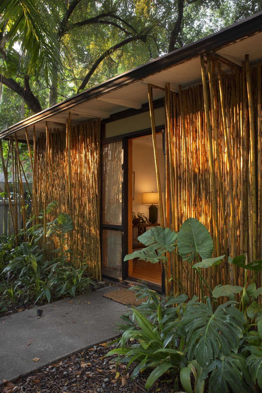 Tropical Modern with Bamboo Screening