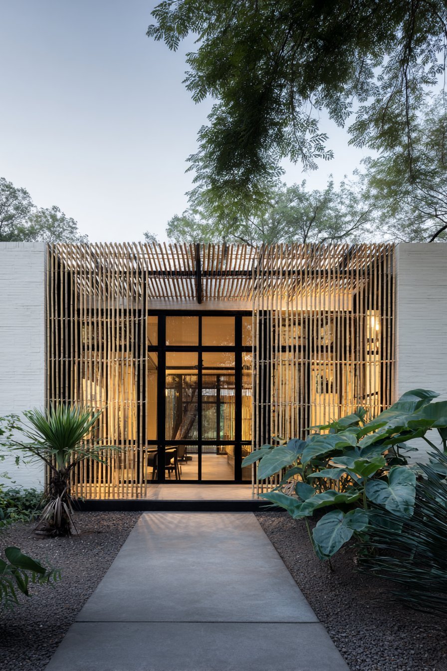 Tropical Modern with Bamboo Screening