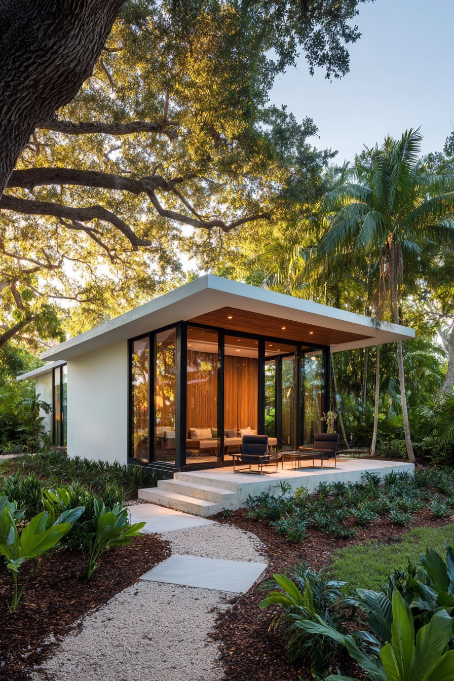 Tropical Modern with Bamboo Screening