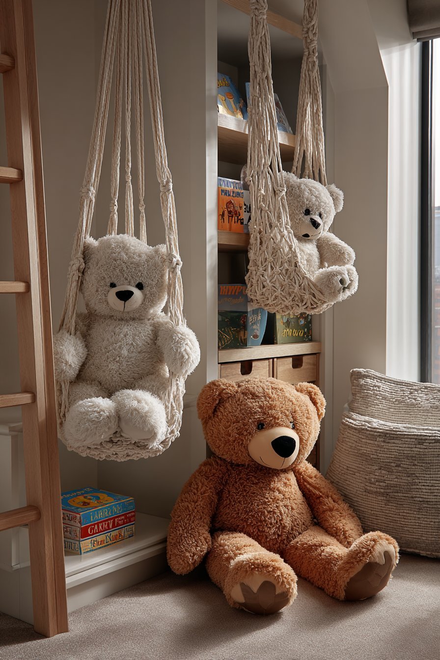 Hanging Net and Ladder Shelf Storage