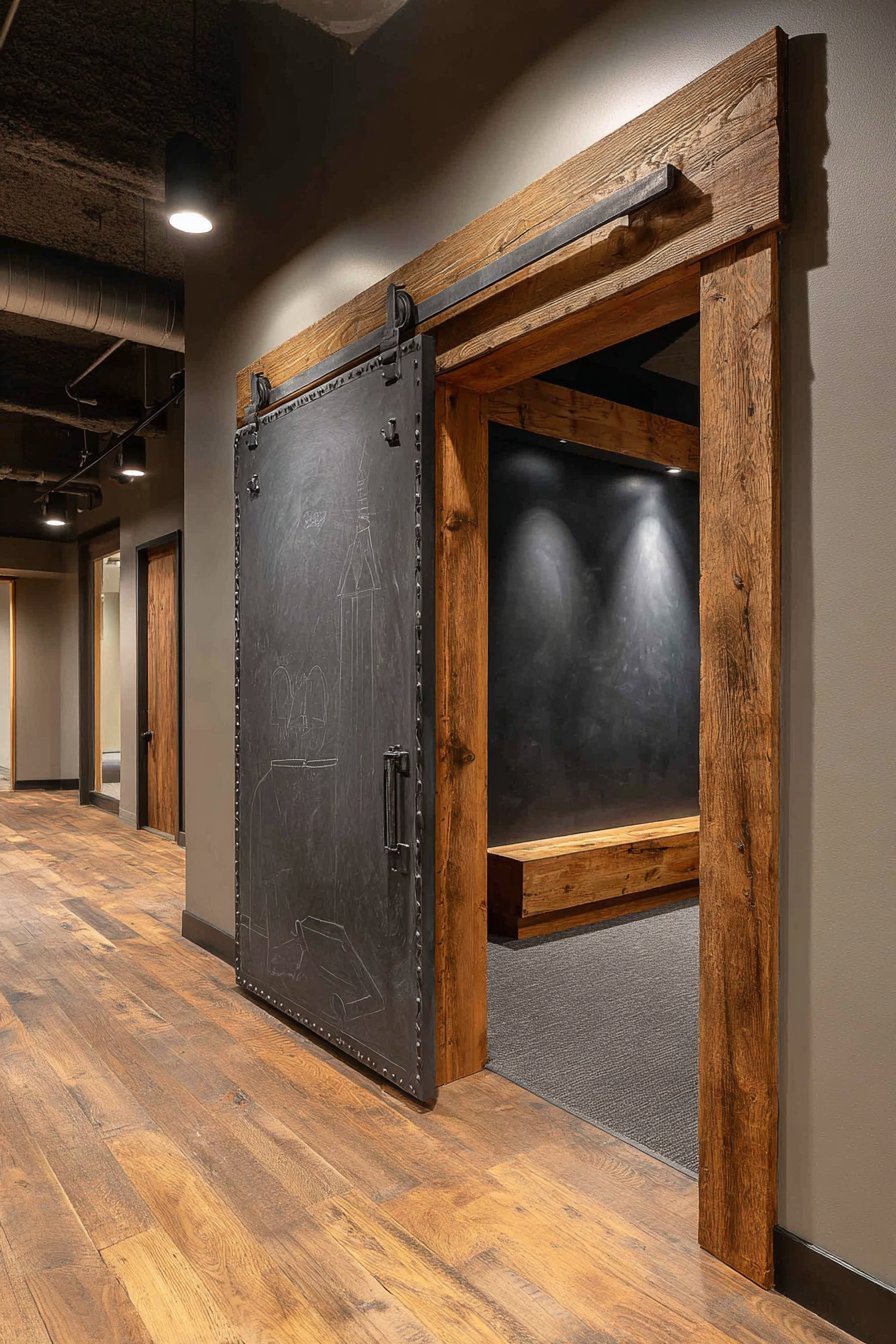 Chalkboard Home Gym Motivation Door