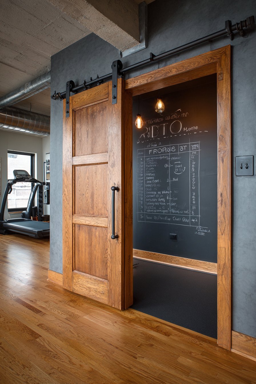 Chalkboard Home Gym Motivation Door