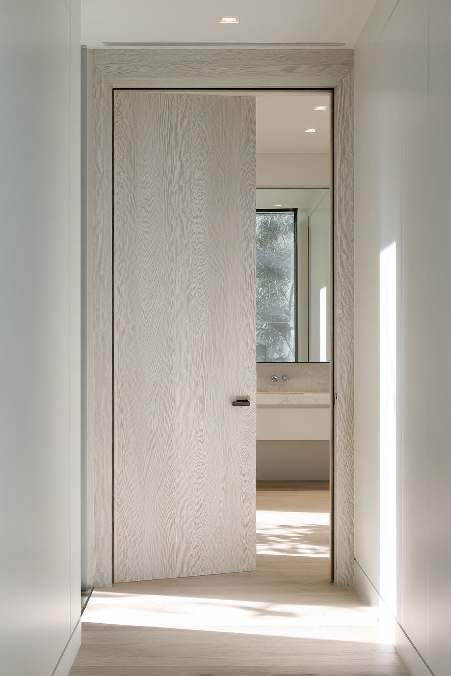 Minimalist Light Ash Vertical Plank Door