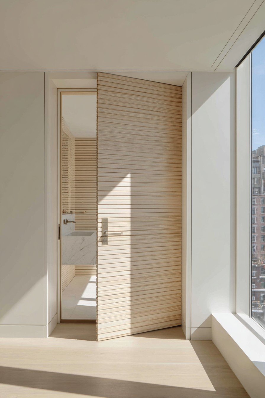 Minimalist Light Ash Vertical Plank Door