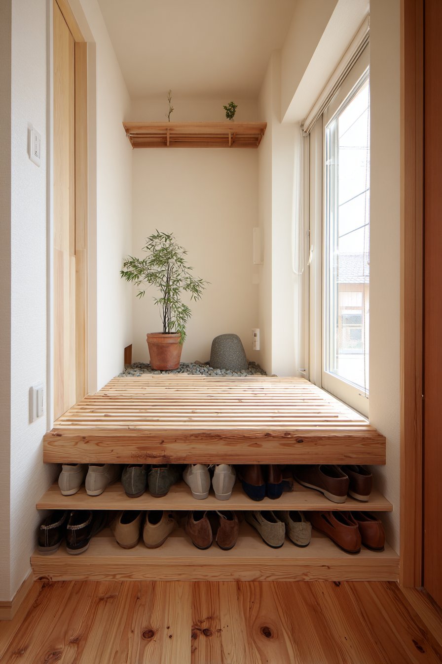 Minimalist Japanese Genkan Platform