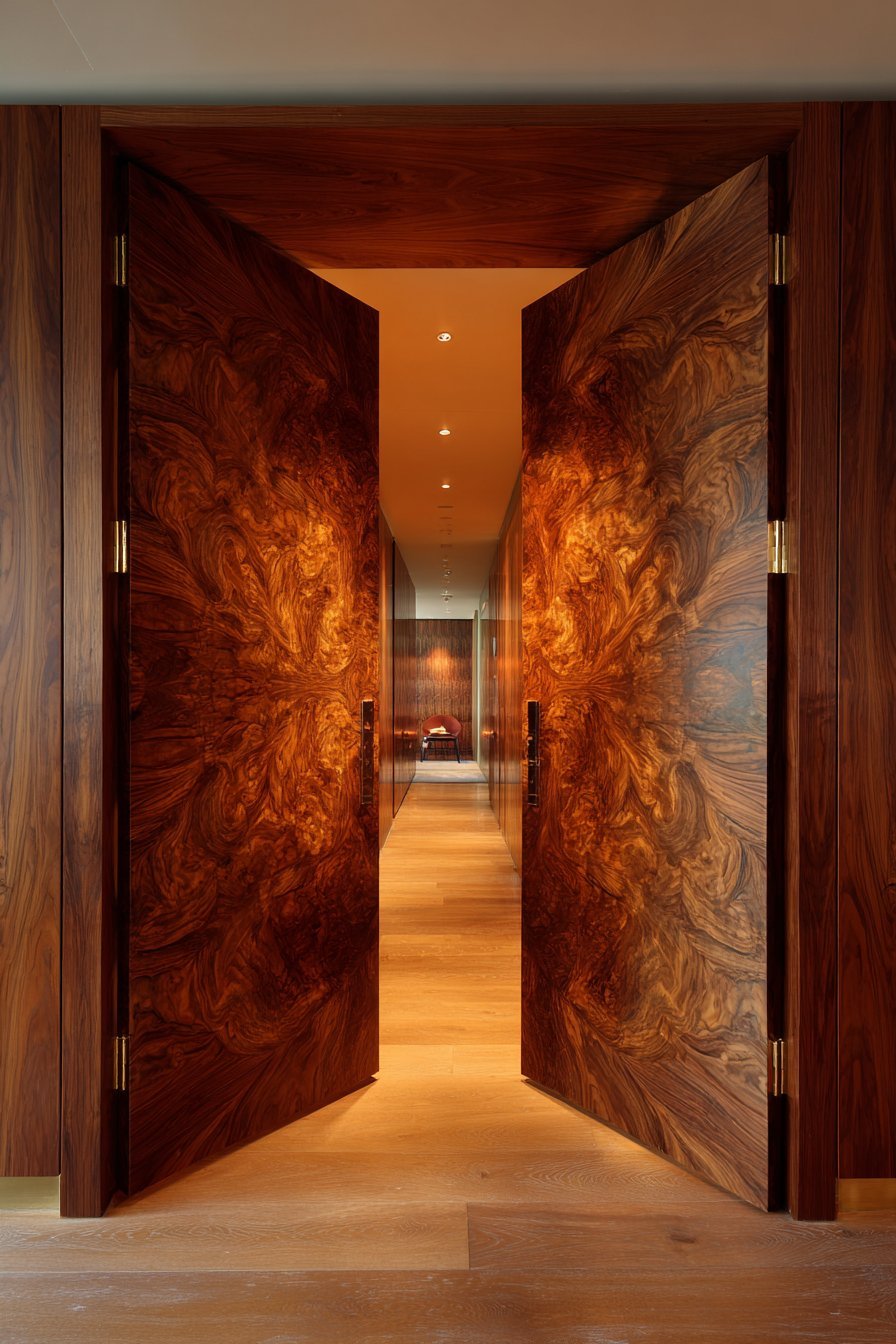 Book-Matched Walnut Luxury Closet Door