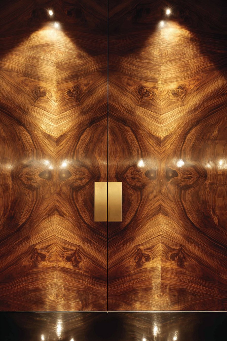 Book-Matched Walnut Luxury Closet Door