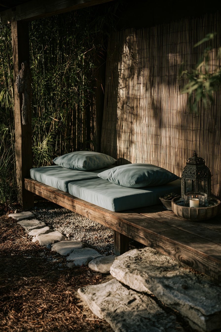Bamboo-Screened Meditation Platform