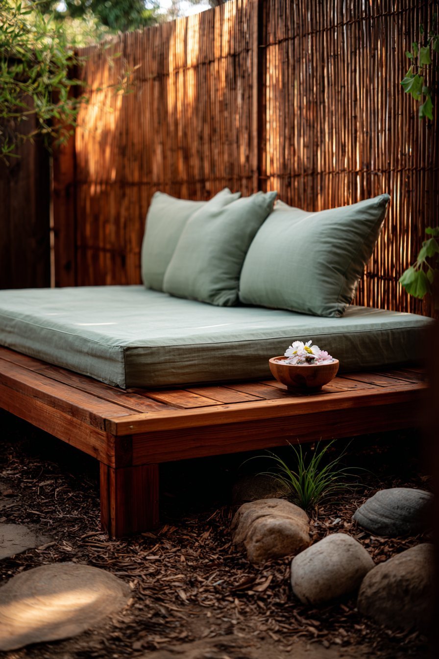 Bamboo-Screened Meditation Platform