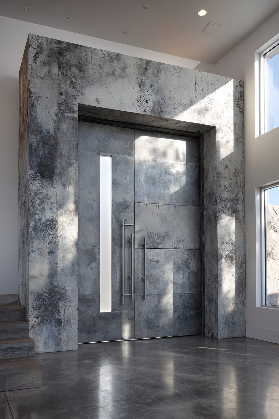 Textured Concrete Door with Aggregate Finish