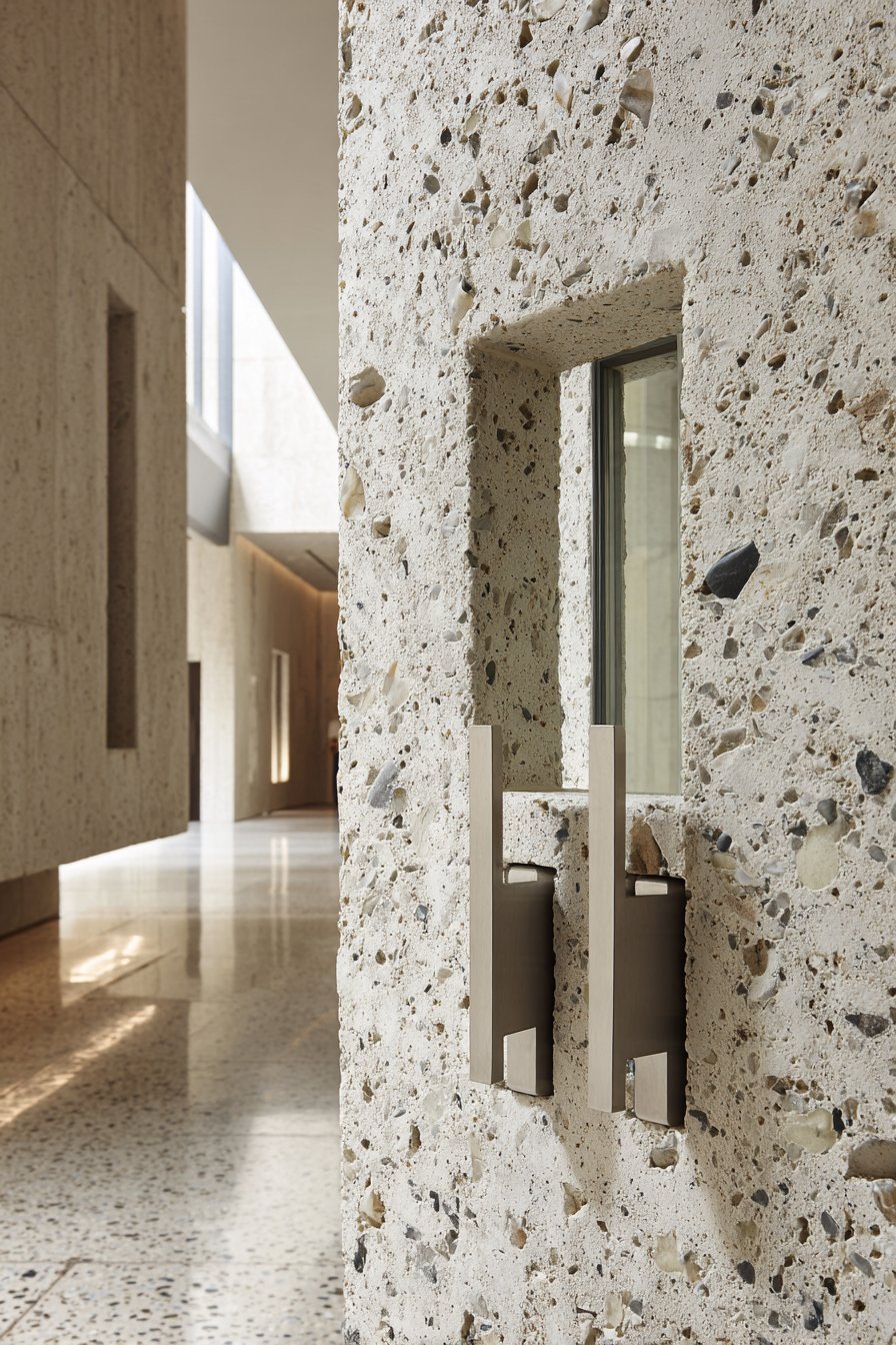 Textured Concrete Door with Aggregate Finish