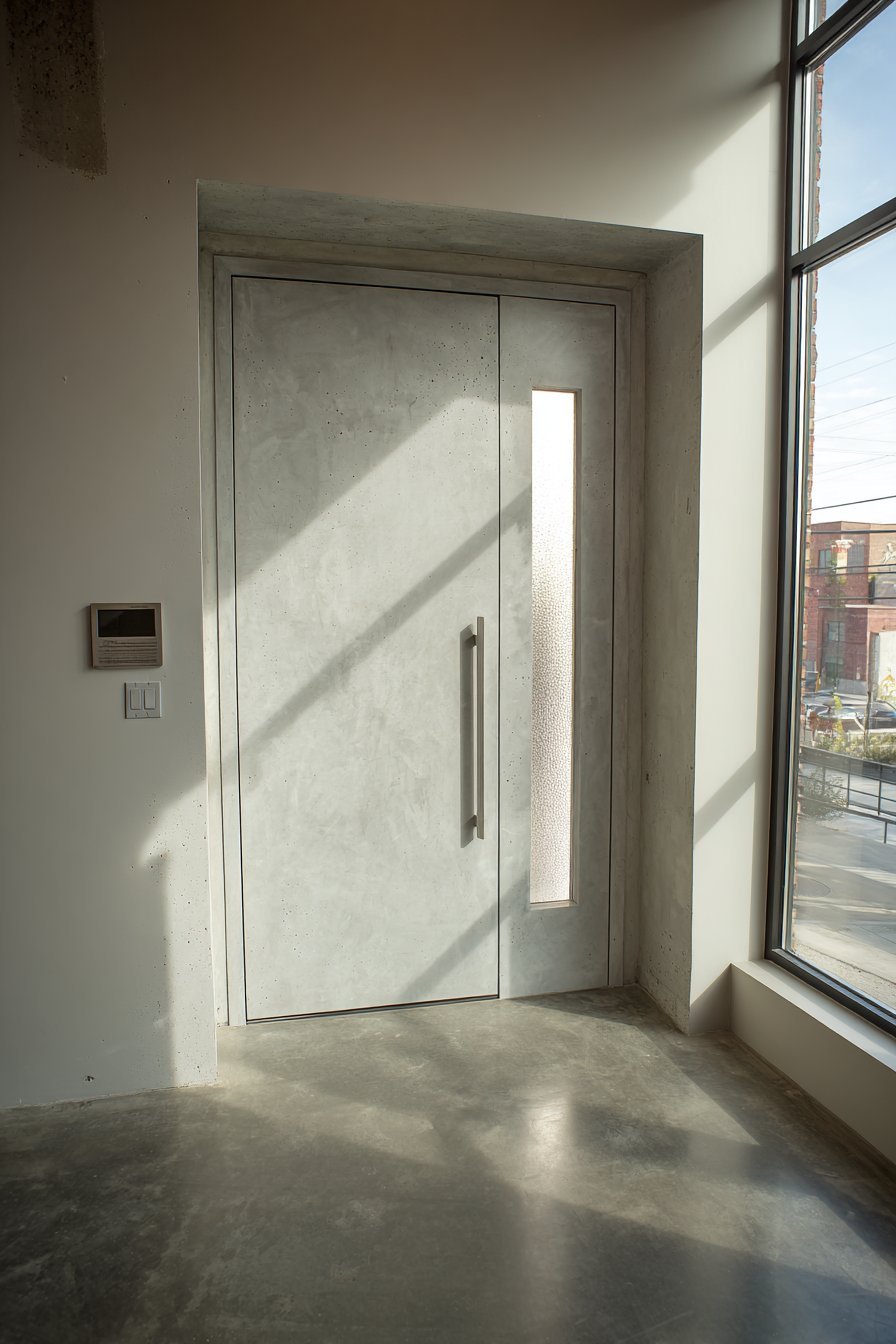 Textured Concrete Door with Aggregate Finish