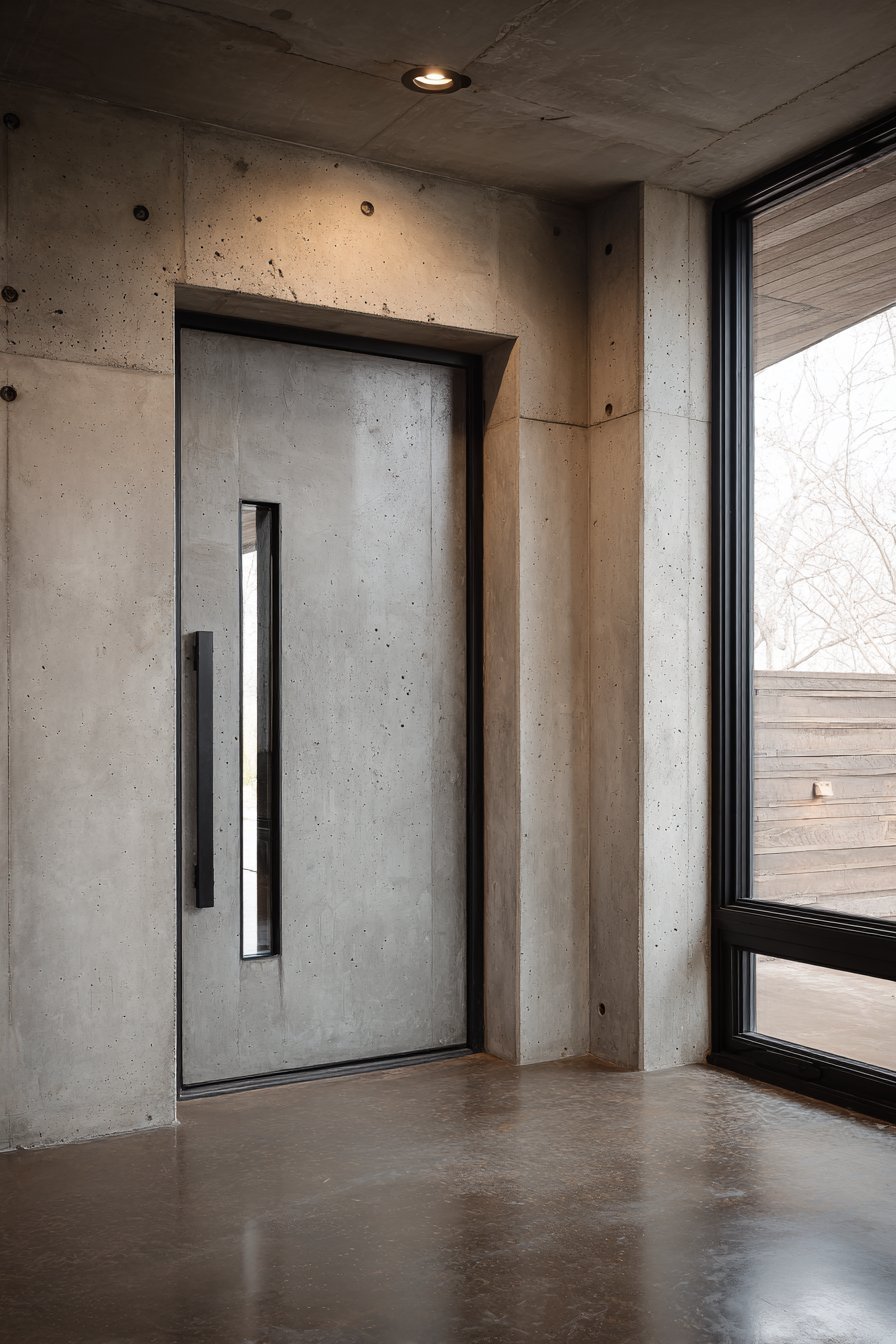 Textured Concrete Door with Aggregate Finish
