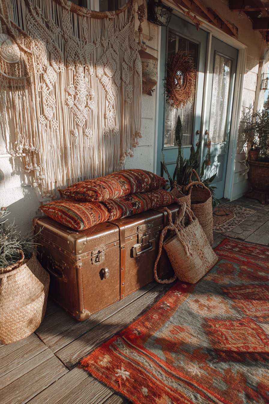 Bohemian Vintage Trunk Seating