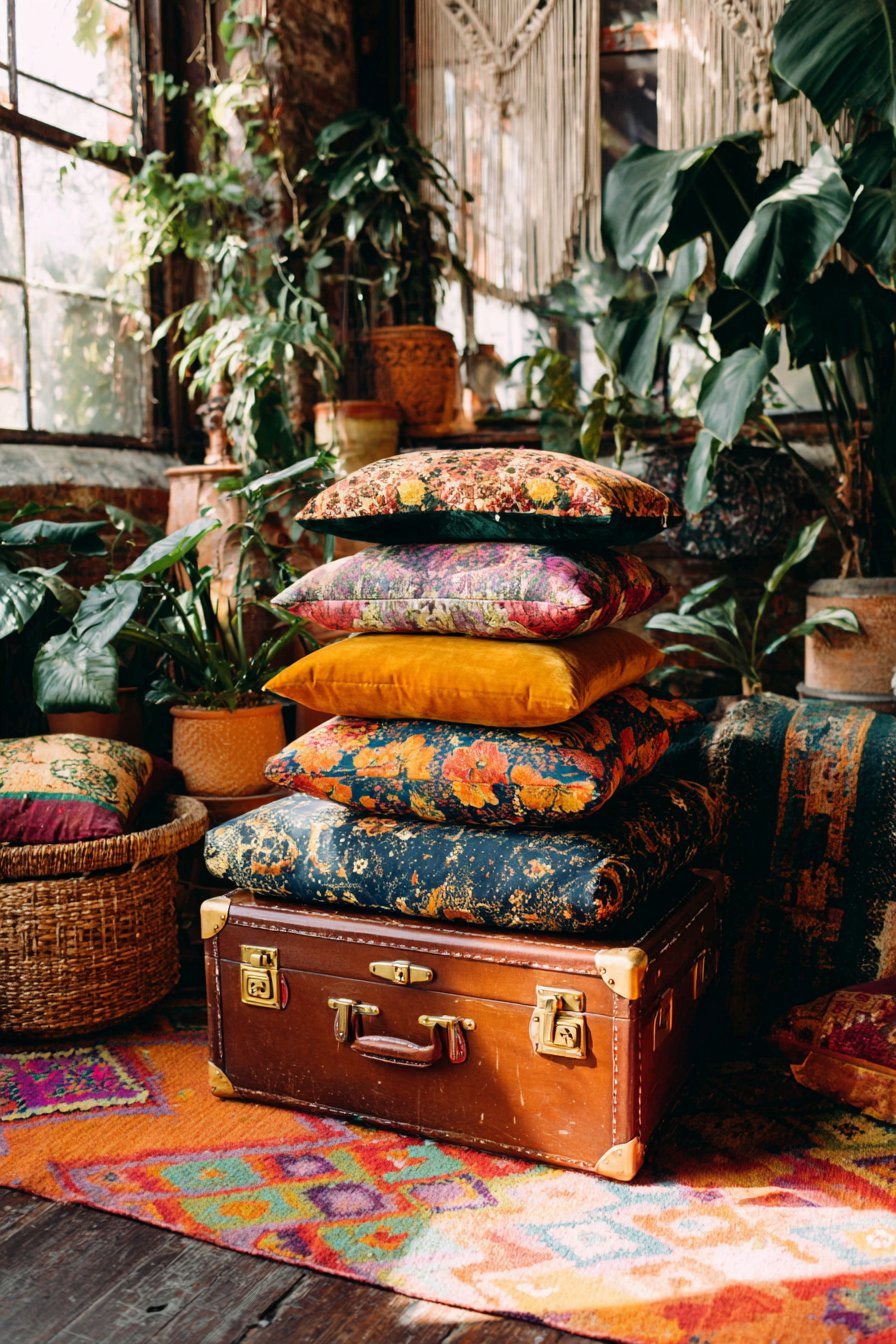 Bohemian Vintage Trunk Seating