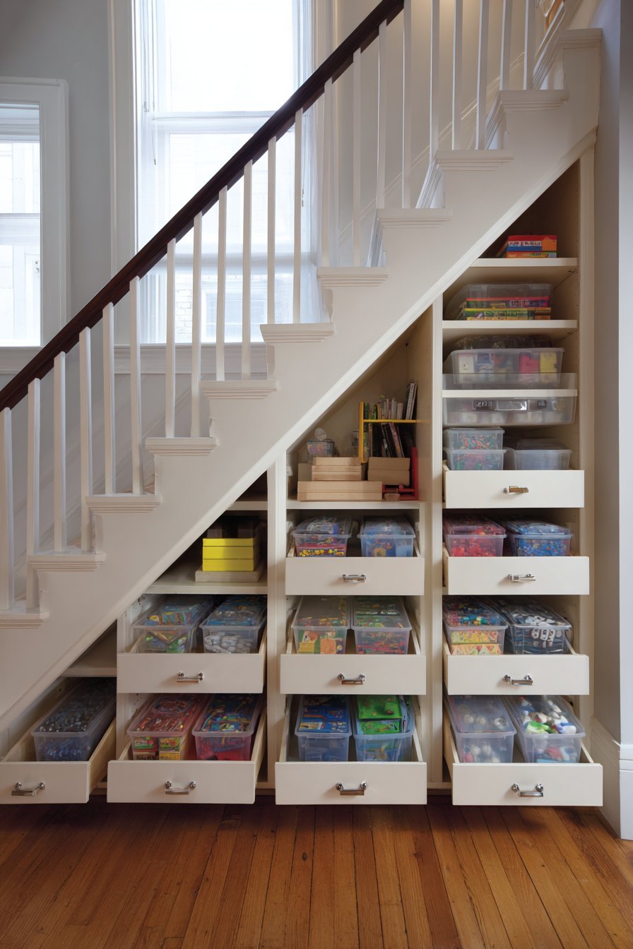 Under-Stairs Built-In Cabinetry