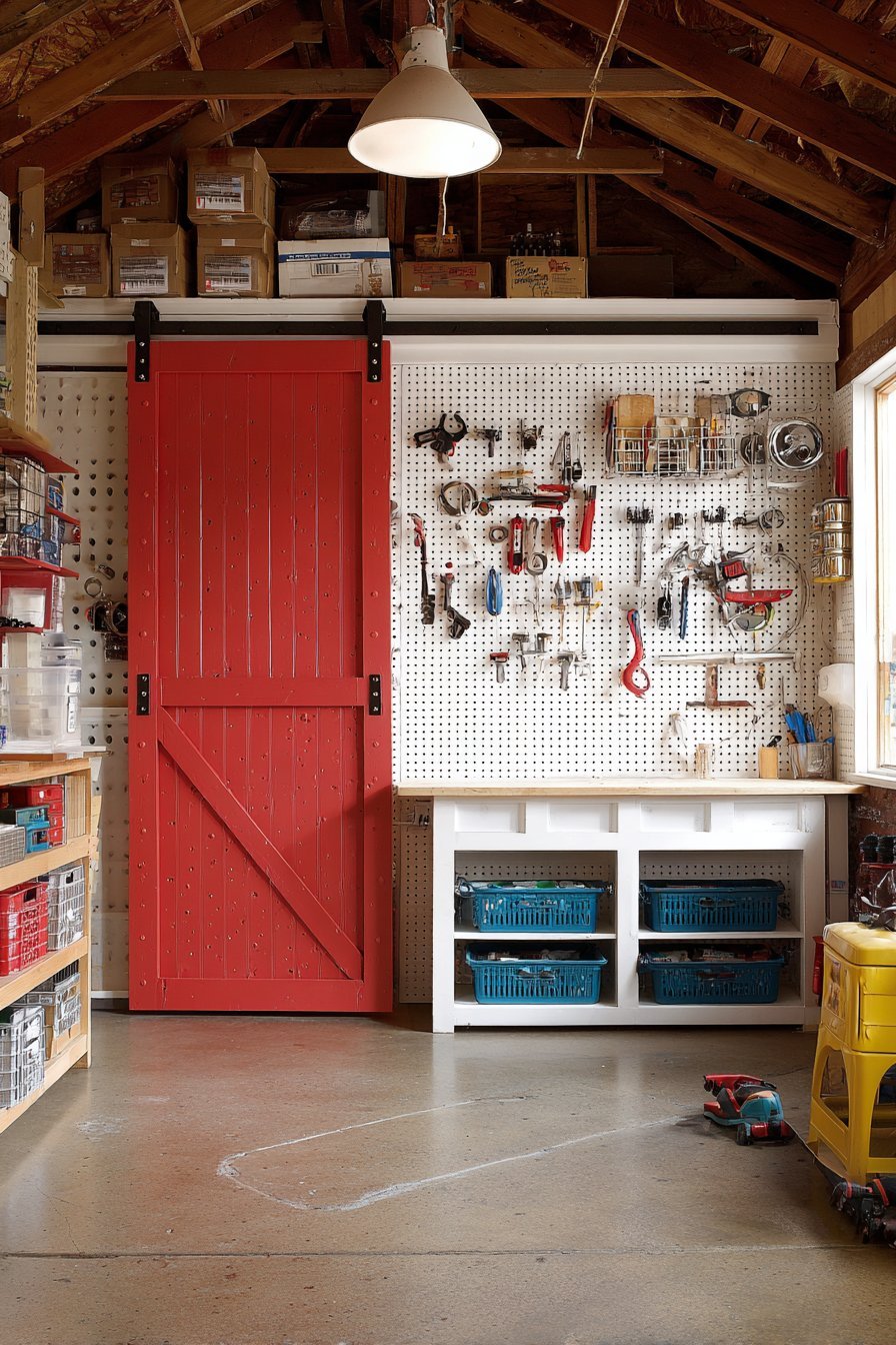 Pegboard Craft Room Storage Door