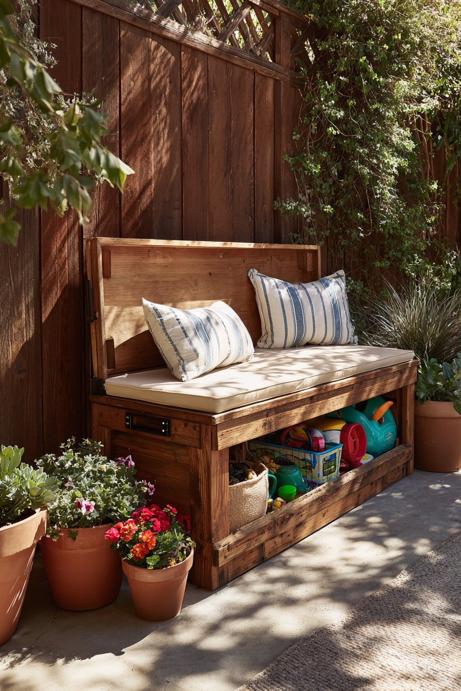 Hinged Storage Bench Dual-Purpose Design