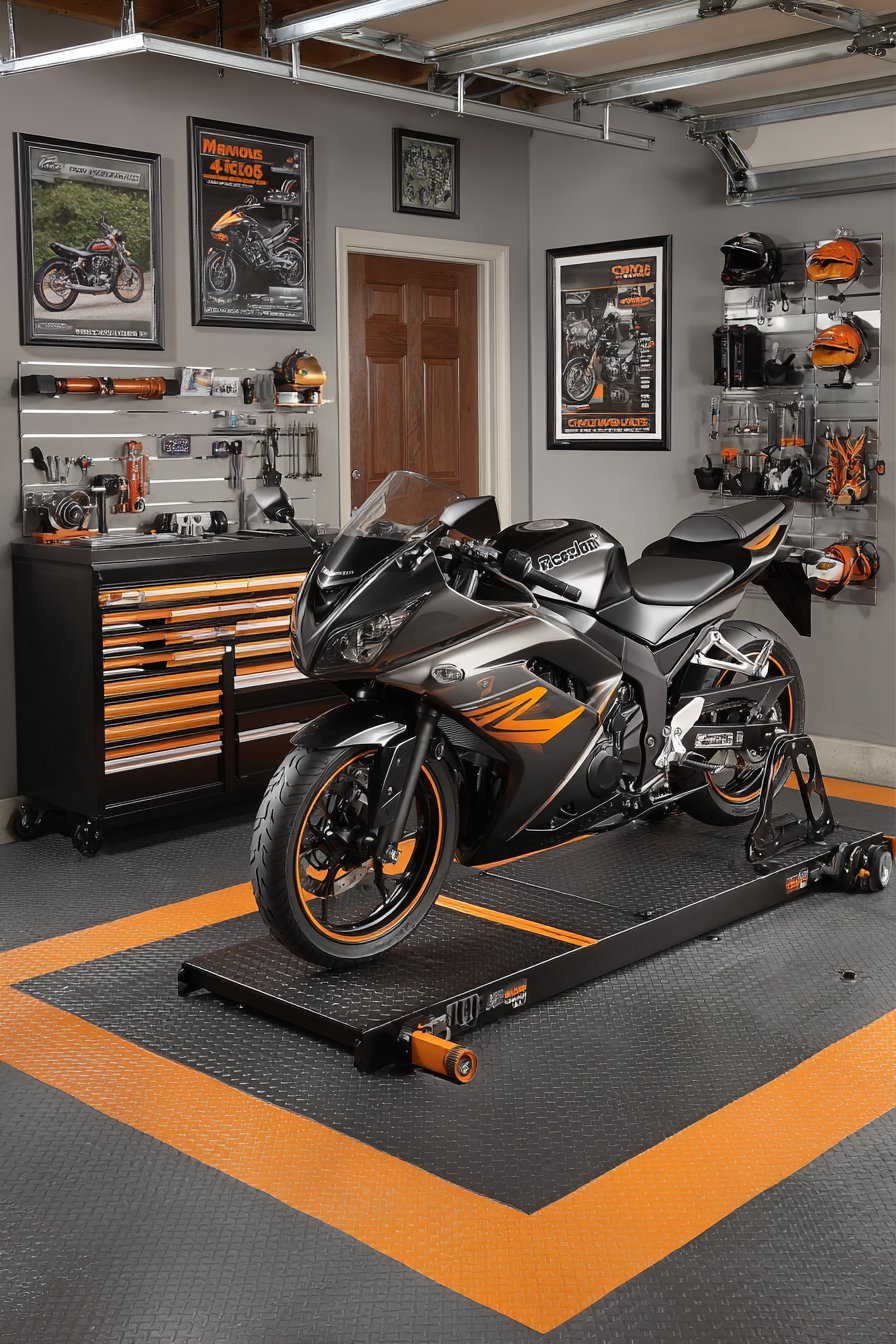 Motorcycle Workshop with Specialized Equipment