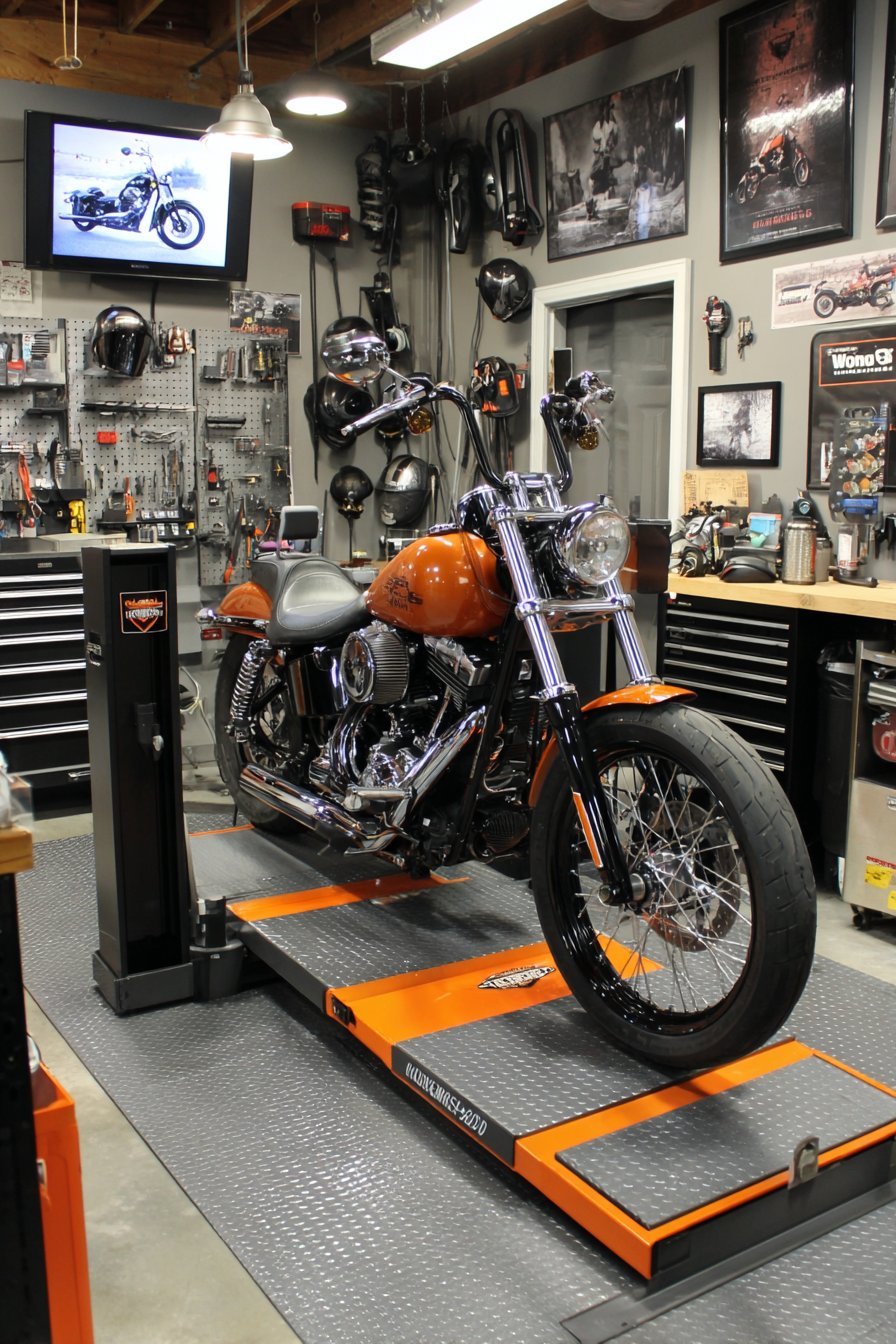 Motorcycle Workshop with Specialized Equipment