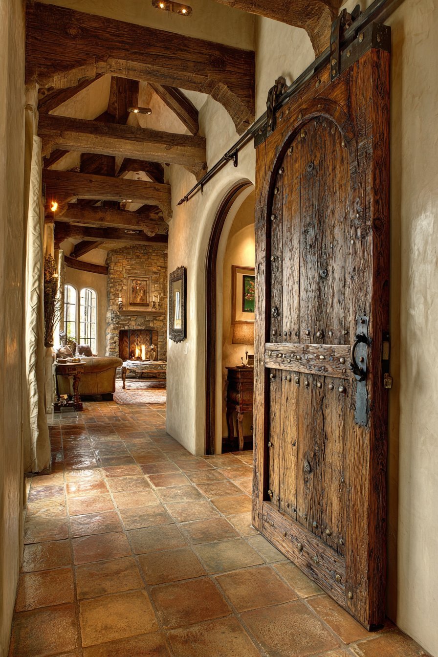  Mediterranean Knotty Alder Arched Door