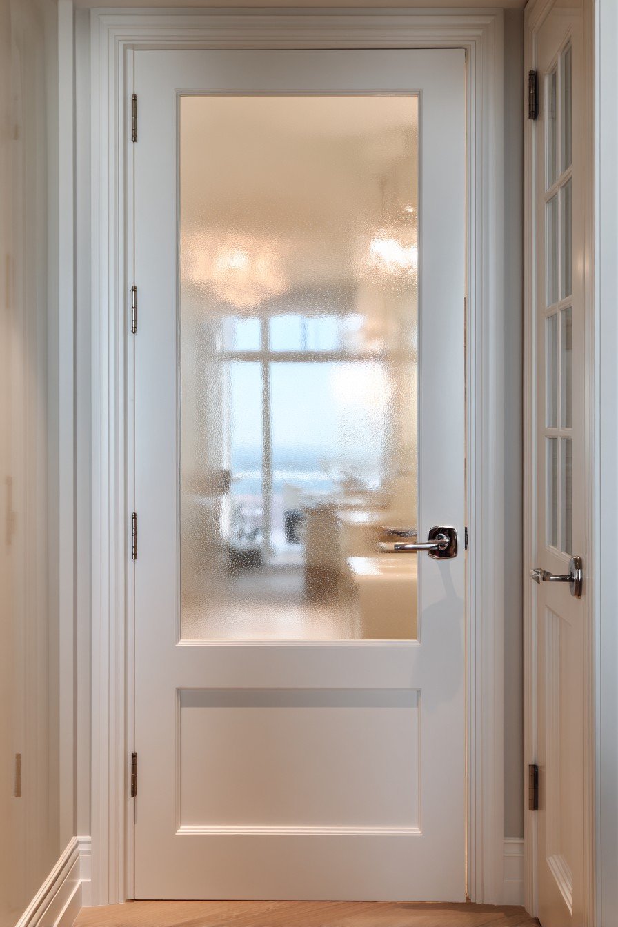 Transitional Two-Tone Grey and Glass Door