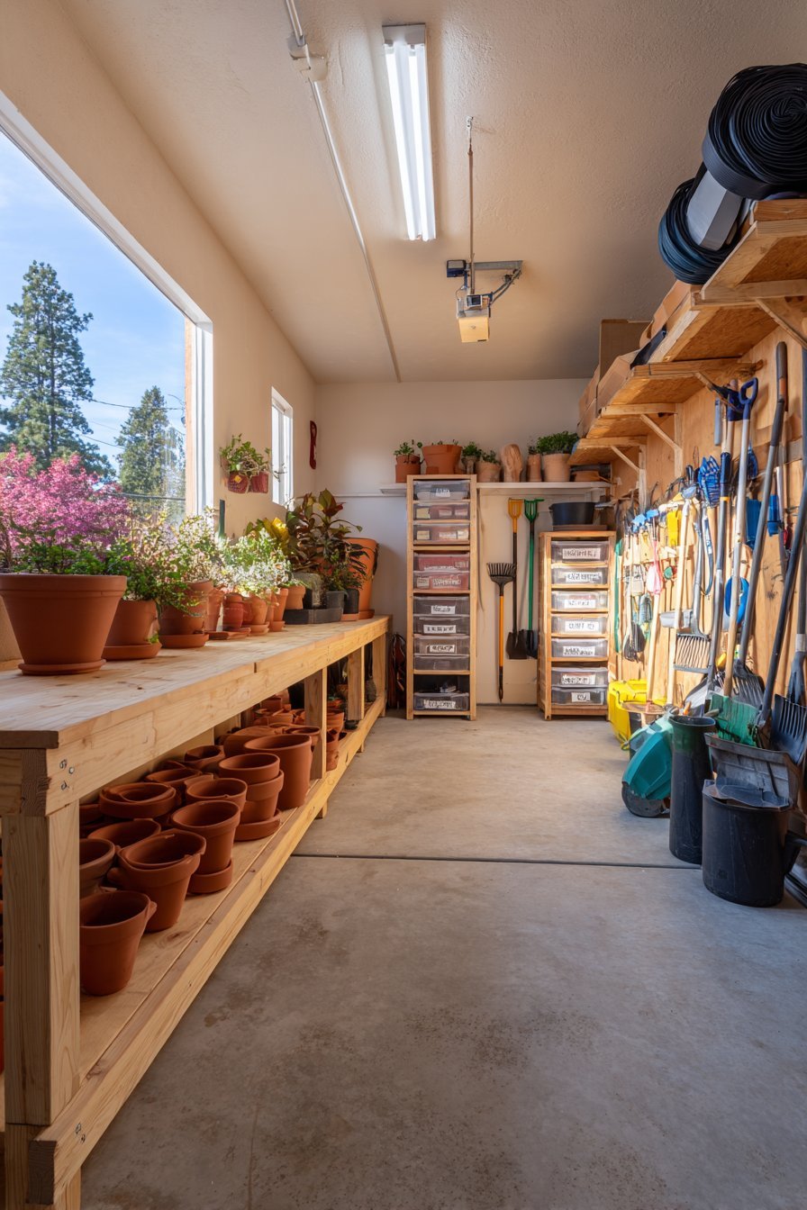 Garden-Focused Storage and Potting Station