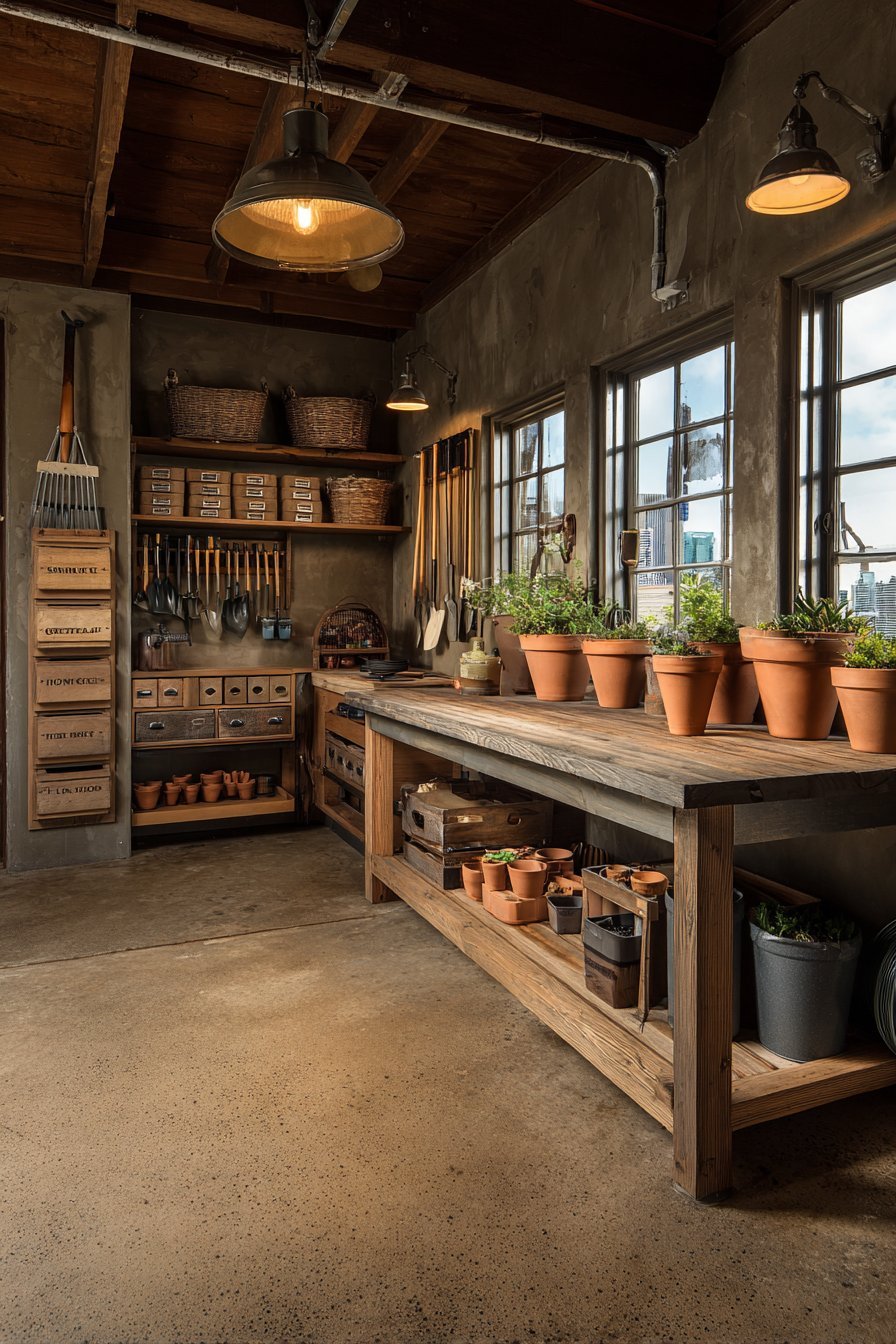 Garden-Focused Storage and Potting Station