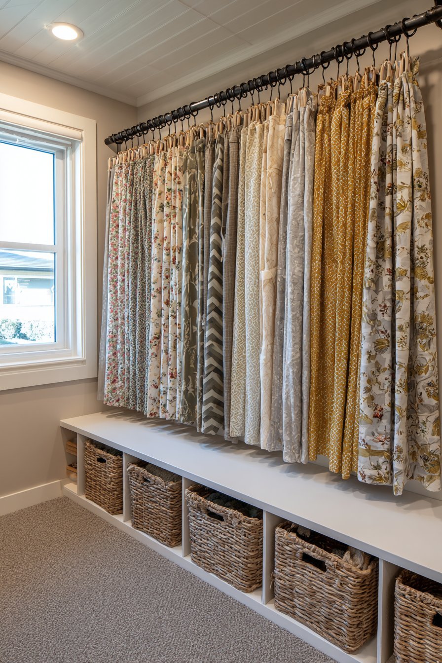 Wall-Mounted Rail with Hanging Organizers