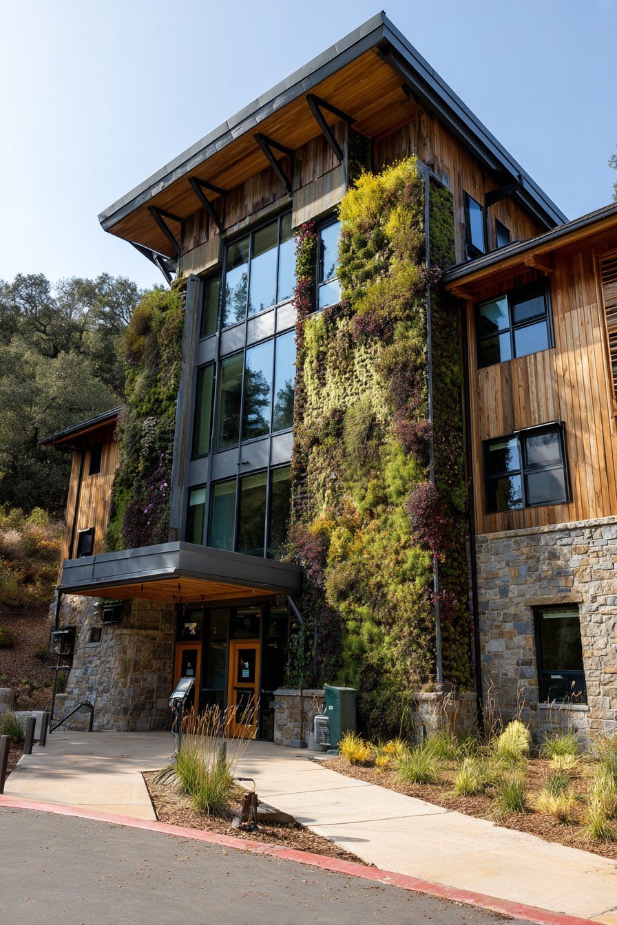 Sustainable Green Facade with Living Walls