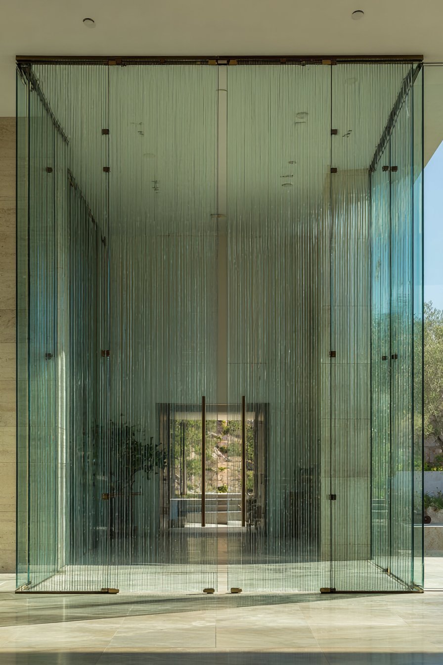 Bronze-Framed Glass Wall Door System