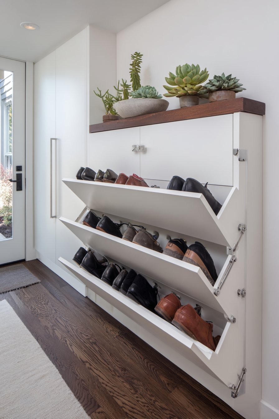 Slim Wall-Mounted Tilt-Out Cabinet System
