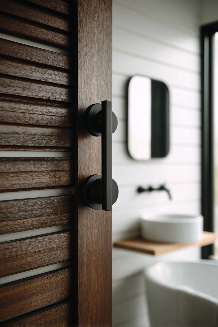 Contemporary Horizontal Slat Bedroom Door