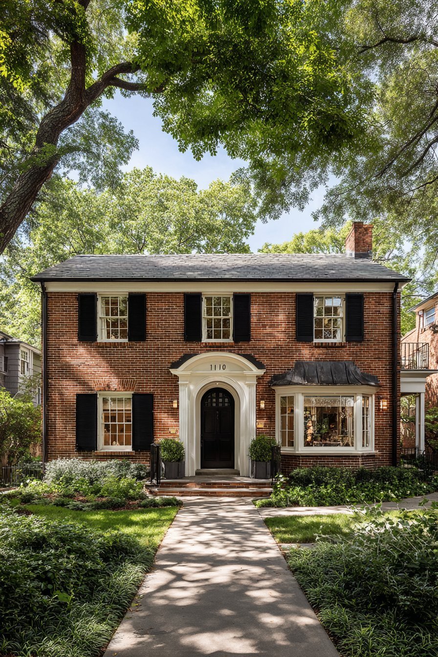 Traditional Red Brick with Classical Symmetry