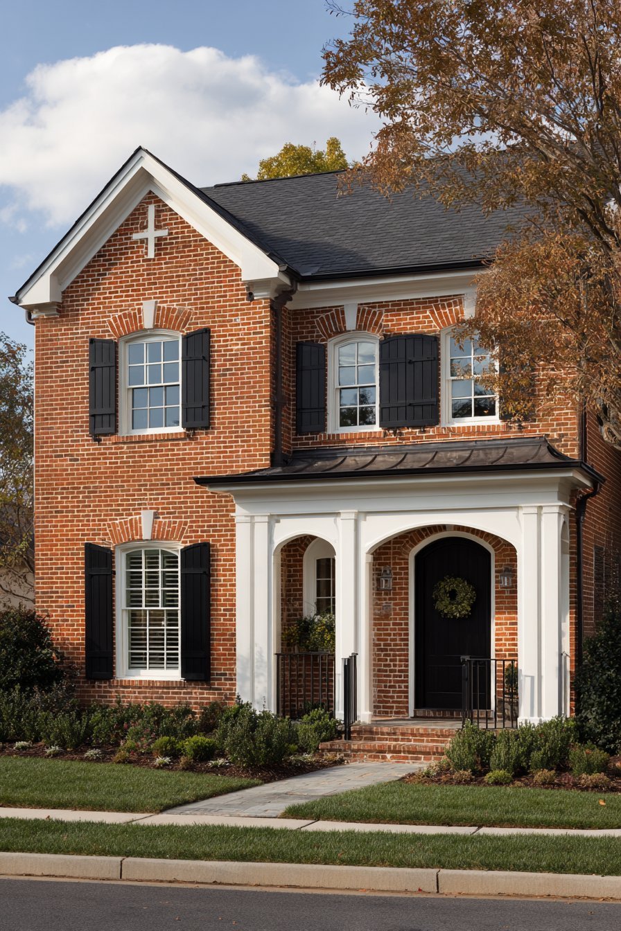 Traditional Red Brick with Classical Symmetry