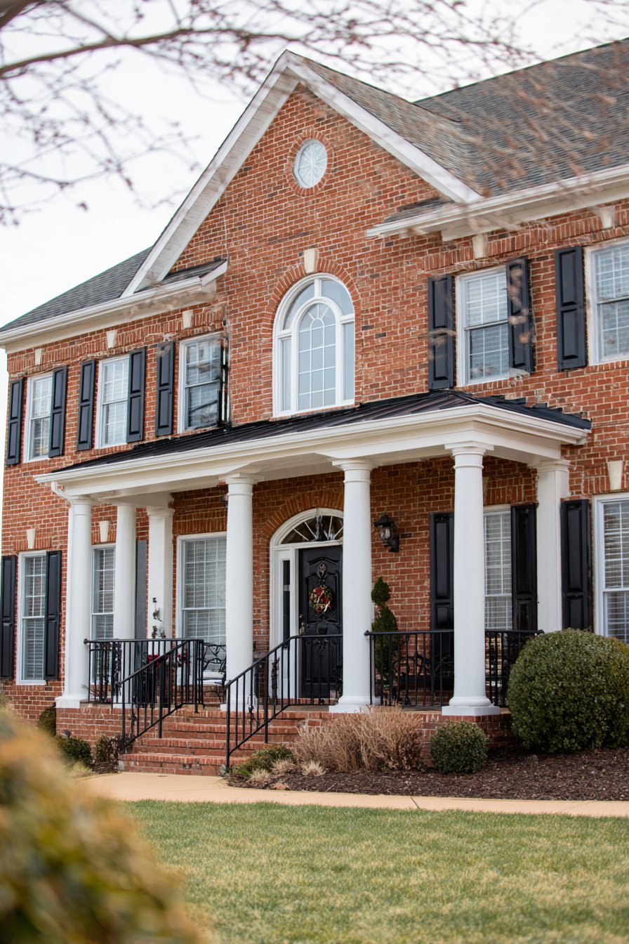 Traditional Red Brick with Classical Symmetry