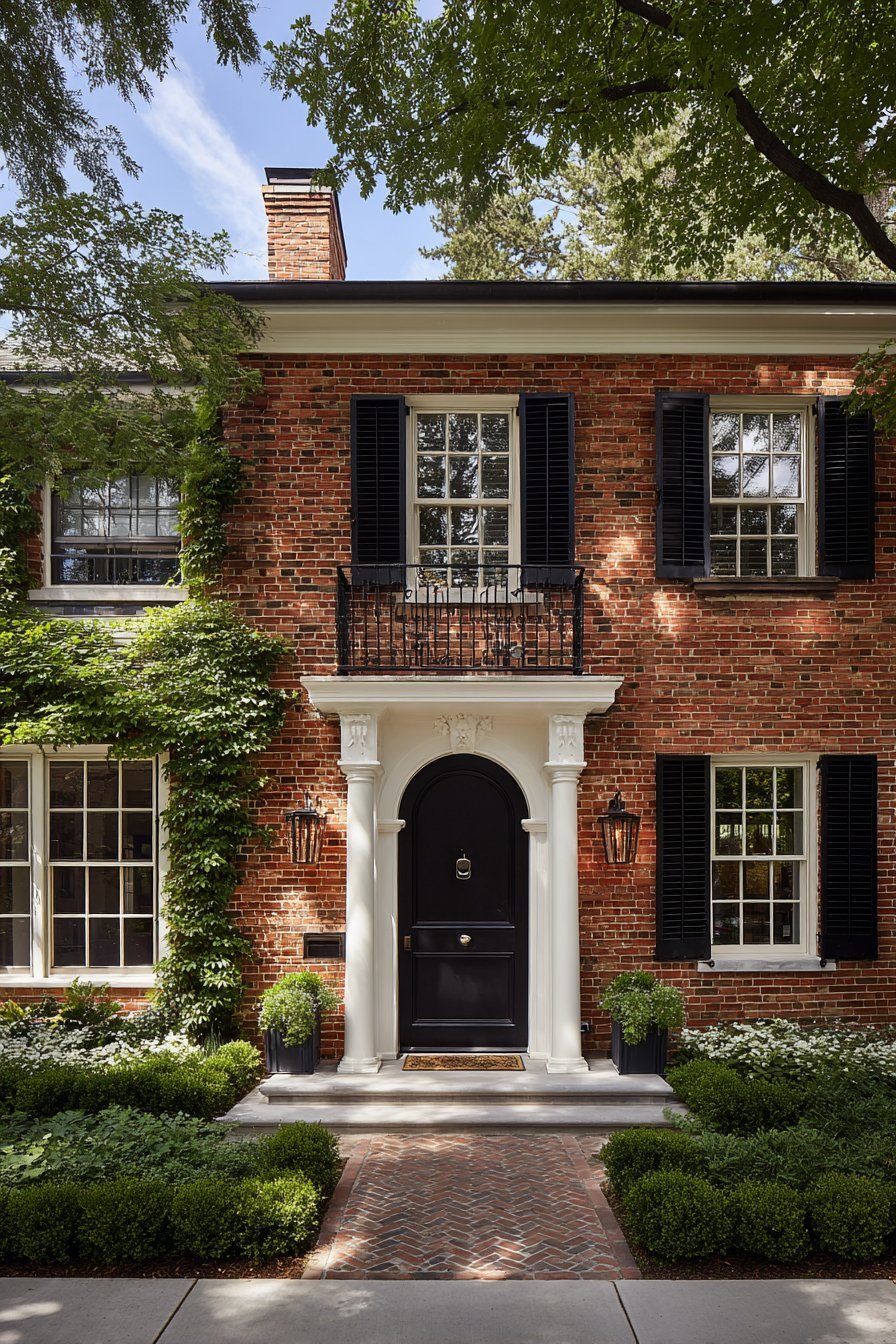 Traditional Red Brick with Classical Symmetry