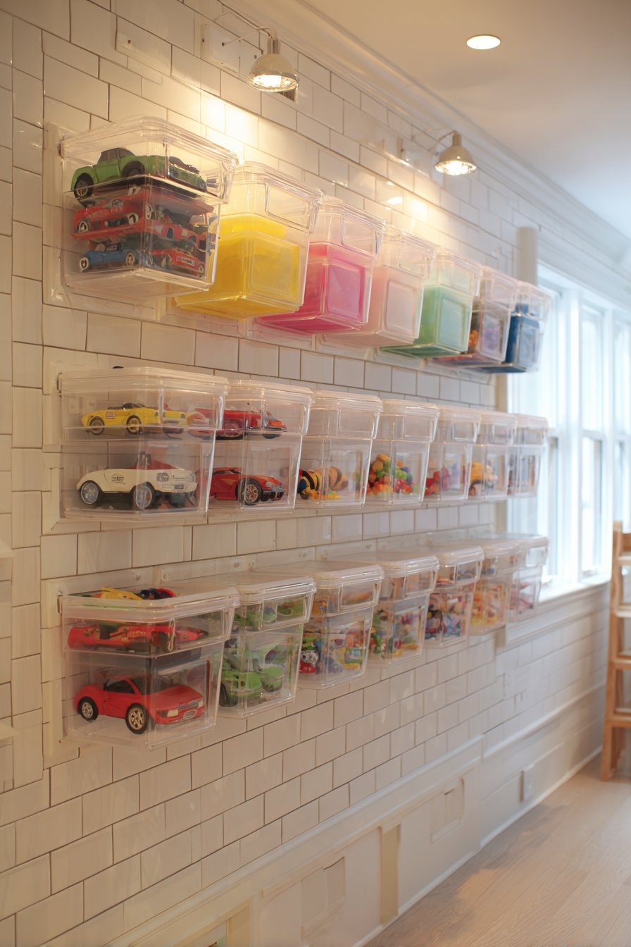  Clear Acrylic Wall-Mounted Bins