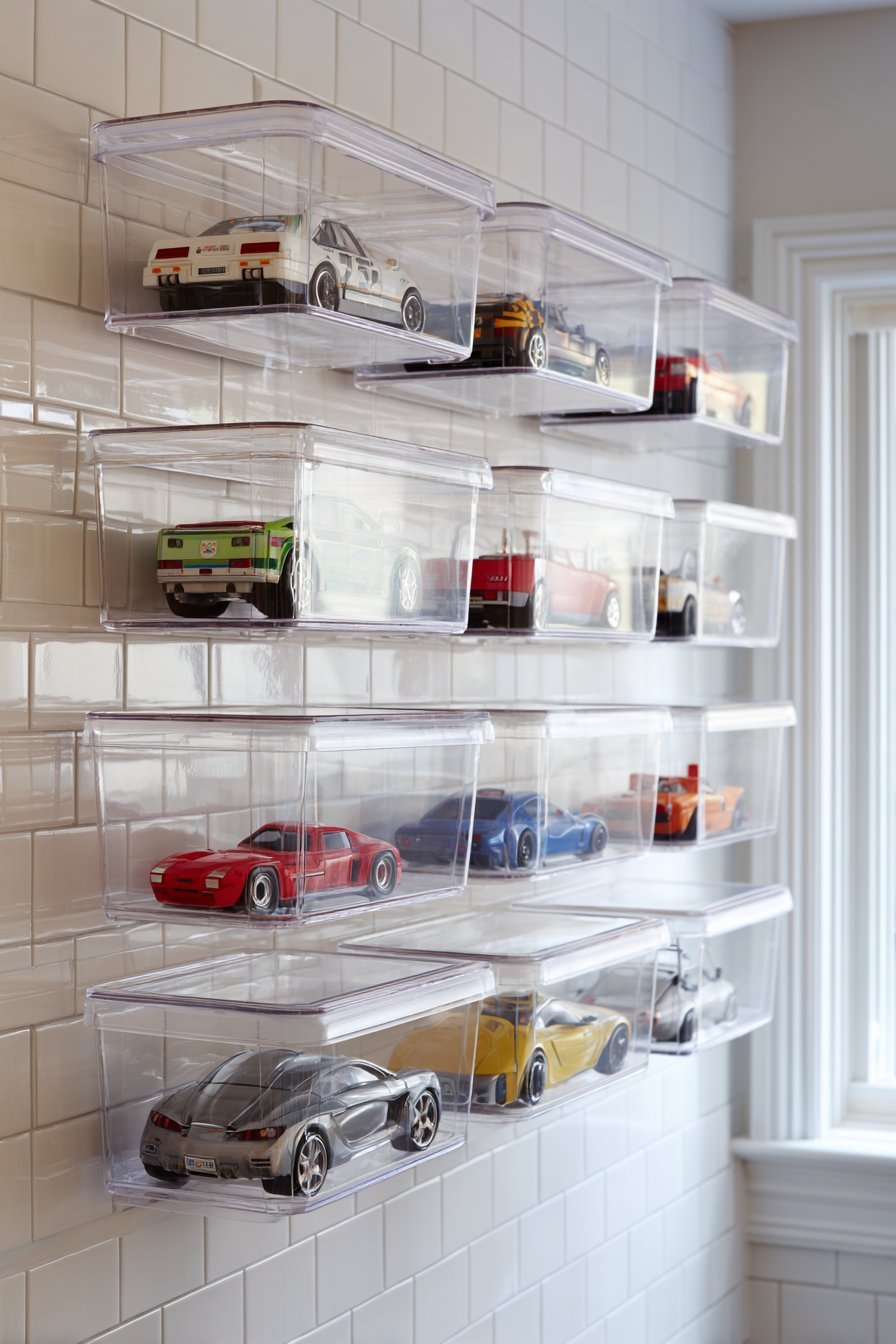  Clear Acrylic Wall-Mounted Bins