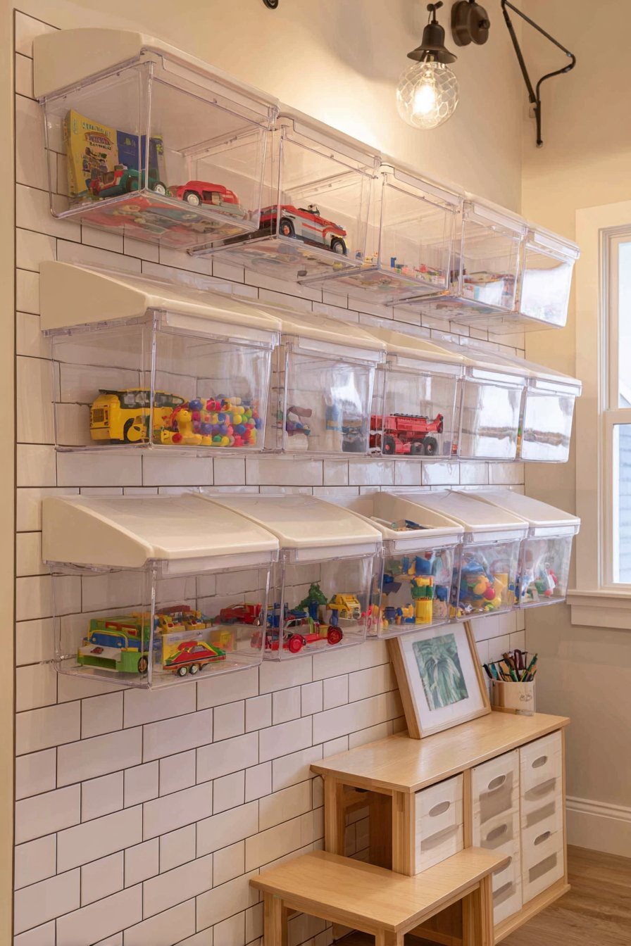  Clear Acrylic Wall-Mounted Bins