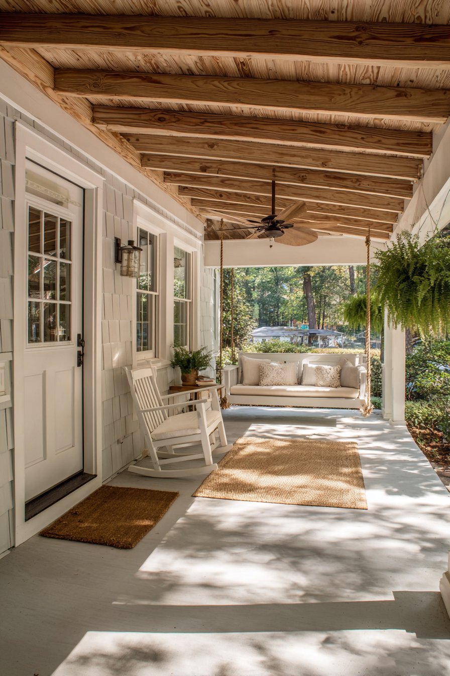 Exposed Beam Covered Porch Extension