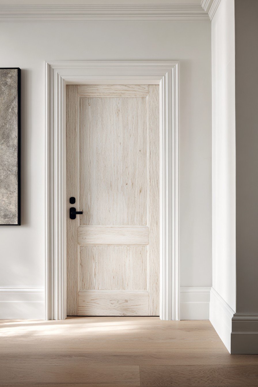 Scandinavian Pale Birch Minimalist Door