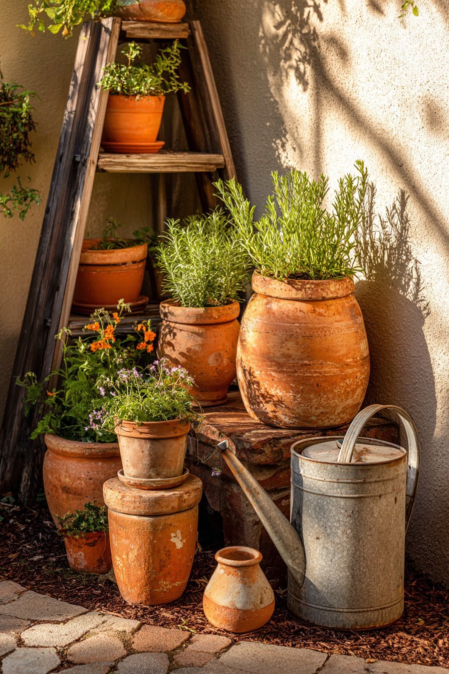 Grouped Container Garden Display Corner