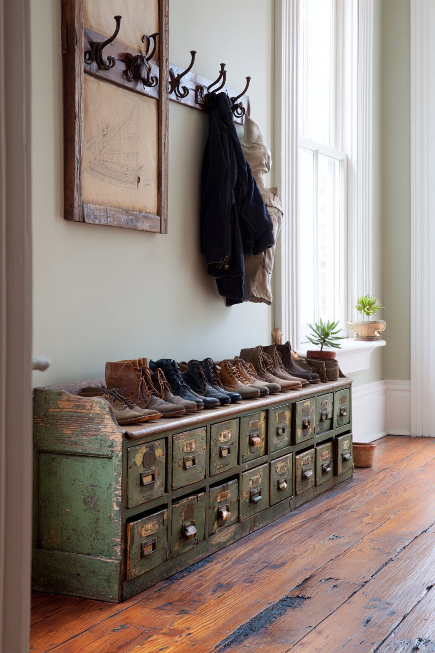 Antique Cobbler's Bench Repurposed Storage