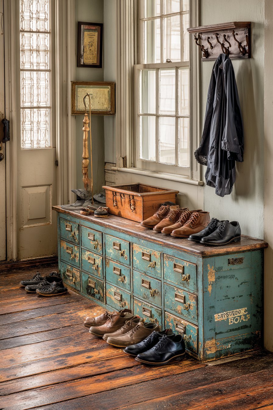 Antique Cobbler's Bench Repurposed Storage
