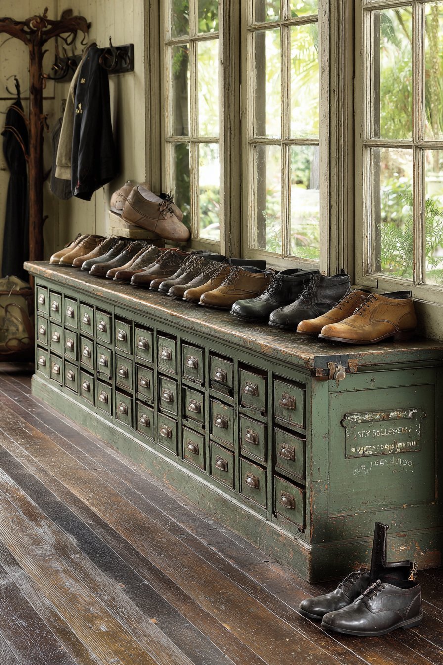 Antique Cobbler's Bench Repurposed Storage