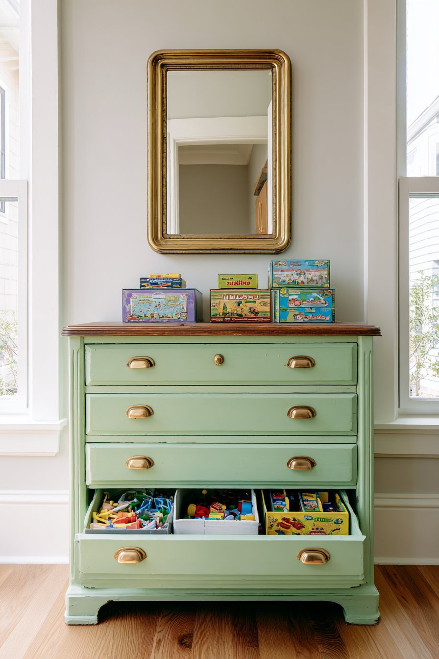 Vintage Dresser Repurposed for Toys
