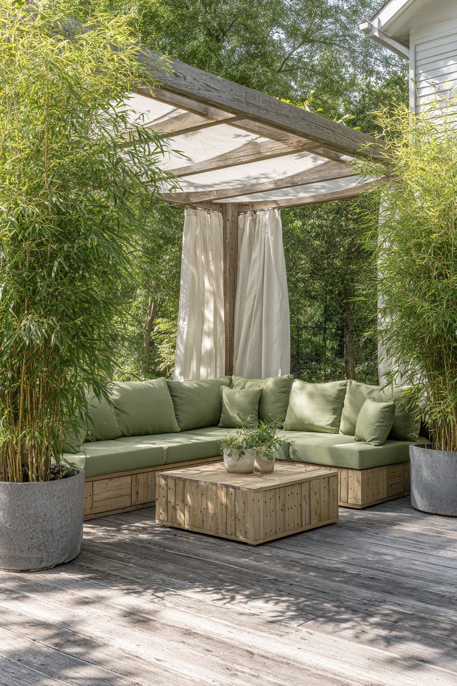 Retractable Canvas Shade Sectional Setup